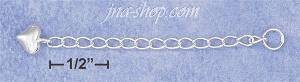 Sterling Silver 2" CURB CHAIN EXTENDER W/4X6MM CONTEMPORARY PUFF