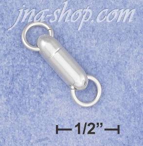 Sterling Silver 4 X 14MM CAPSULE SHAPED MAGNETIC CLASP