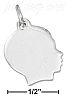 Sterling Silver SIDE VIEW BOY'S PROFILE CHARM