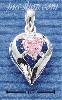 Sterling Silver OCTOBER CZ HEART CHARM