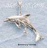 Sterling Silver HP CURVED DOLPHIN W/ BABY CHARM