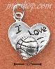 Sterling Silver "I LOVE BASKETBALL" HEART CHARM Sterling Silver "I LOVE BASKETBALL" HEART CHARM