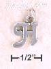 Sterling Silver "H" SCROLLED CHARM