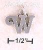Sterling Silver "W" SCROLLED CHARM