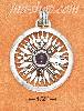 Sterling Silver LARGE COMPASS ROSE W/ AMETHYST GEMSTONE CHARM
