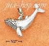 Sterling Silver LARGE WHALE CHARM (1.5")