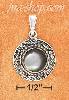 Sterling Silver 9MM ROUND GRAY SHELL WITH FINE BEADED BORDER PEN