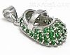 Sterling Silver MAY LARGE EMERALD COLORED CZ BIRTHSTONE BOOTIE C