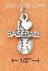 Sterling Silver ANTIQUED "I HEART BASEBALL" WITH BASEBALL CHARM