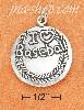 Sterling Silver ANTIQUED SLIGHTLY DOMED "I LOVE BASEBALL" CHARM Sterling Silver ANTIQUED SLIGHTLY DOMED "I LOVE BASEBALL" CHARM