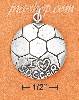 Sterling Silver SLIGHTLY DOMED "I LOVE SOCCER" CHARM