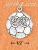 Sterling Silver SLIGHTLY DOMED "SOCCER MOM" CHARM Sterling Silver SLIGHTLY DOMED "SOCCER MOM" CHARM