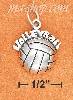 Sterling Silver ANTIQUED HOLLOW BACK "VOLLEYBALL" SPRAWLED OVER Sterling Silver ANTIQUED HOLLOW BACK "VOLLEYBALL" SPRAWLED OVER