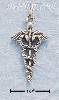 Sterling Silver ANTIQUED CADUCEUS CHARM
