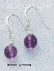 Sterling Silver LARGE AMETHYST BEAD EARRINGS ON FRENCH WIRES
