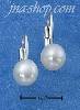 Sterling Silver WHITE FRESH WATER PEARL BUTTON EARRINGS ON LEVER