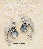 Sterling Silver DOLPHIN W/ BLUE TOPAZ CABS FRENCH WIRE EARRINGS