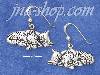 Sterling Silver ANTIQUED SLEEPING KITTY COUPLE FRENCH WIRE EARRI