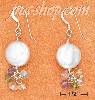 Sterling Silver 12MM WHITE COIN PEARL FRENCH WIRE EARRINGS WITH