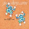 Sterling Silver 3/4" SYNTHETIC BLUE OPAL INLAY FROG POST EARRING