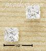 Sterling Silver 6MM SQUARE CZ POST EARRINGS