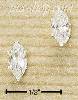Sterling Silver 8MM MARQUISE CZ POST EARRINGS