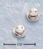 Sterling Silver SOLID SMILEY FACE EARRINGS