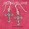 Sterling Silver MARCASITE SMALL CROSS ON FRENCH WIRE EARRINGS