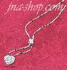 Sterling Silver 15" BOX CHAIN NECKLACE W/ CZ DOME AND PAVE HEART