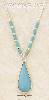 Sterling Silver 16" LS NECKLACE W/ TURQUOISE HESHI & TURQUOISE T