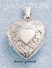 Sterling Silver EMBOSSED HEART LOCKET WITH BOW