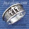 Sterling Silver ANTIQUED TRIPLE CROSS RING SIZES 8-12