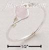 Sterling Silver WIRE RING W/ ROSE QUARTZ BEAD SIZES 4-10
