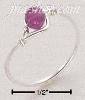Sterling Silver WIRE RING WITH AMETHYST BEAD SIZES 4-10