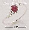 Sterling Silver WIRE RING WITH GARNET BEAD SIZES 4-10
