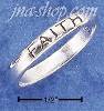 Sterling Silver LIGHTWEIGHT & NARROW "FAITH" BAND RING