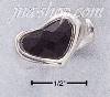 Sterling Silver OPEN SHANK RING W/ HEART SHAPED FACETED ONYX STO
