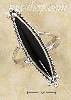 Sterling Silver ELONGATED JET MOP STONE RING W/ TRIPLE BEAD ENDS