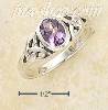 Sterling Silver CELTIC TRINITY KNOT RING WITH OVAL AMETHYST