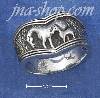 Sterling Silver ANTIQUED V RING WITH MOTHER & PONY