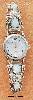 Sterling Silver LADIES WATCH W/ LAB OPAL & LEAF TIPS WHITE FACE