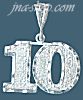 Sterling Silver Dia-cut Number 10 Charm Pendant Sterling Silver Dia-cut Number 10 Charm Pendant