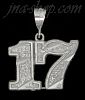 Sterling Silver Dia-cut Number 17 Charm Pendant Sterling Silver Dia-cut Number 17 Charm Pendant