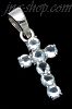 Sterling Silver CZ Cross Charm Pendant