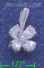 Sterling Silver CZ Four-leaf Clover Charm Pendant