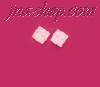 Sterling Silver 3mm Princess Cut Pink CZ Stud Earrings