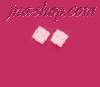 Sterling Silver 3mm Princess Cut Pink CZ Stud Earrings