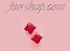 Sterling Silver 3mm Princess Cut Red CZ Stud Earrings