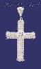 Sterling Silver Big CZ DC Cross Charm Pendant Sterling Silver Big CZ DC Cross Charm Pendant