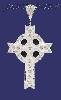 Sterling Silver Big CZ DC Cross Charm Pendant